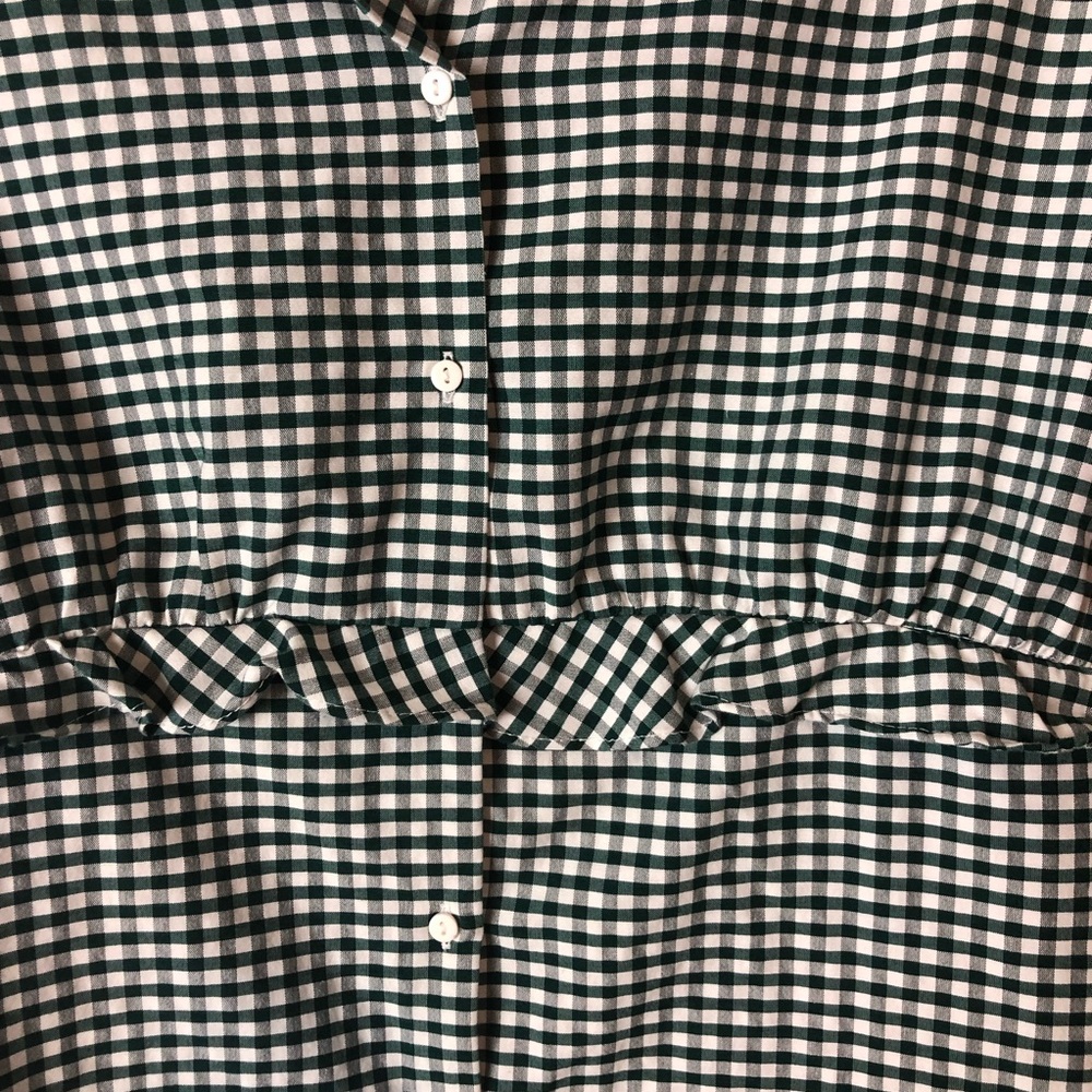 Zara Trafaluc Checkered Small Peplum Button Up - Picture 3 of 5